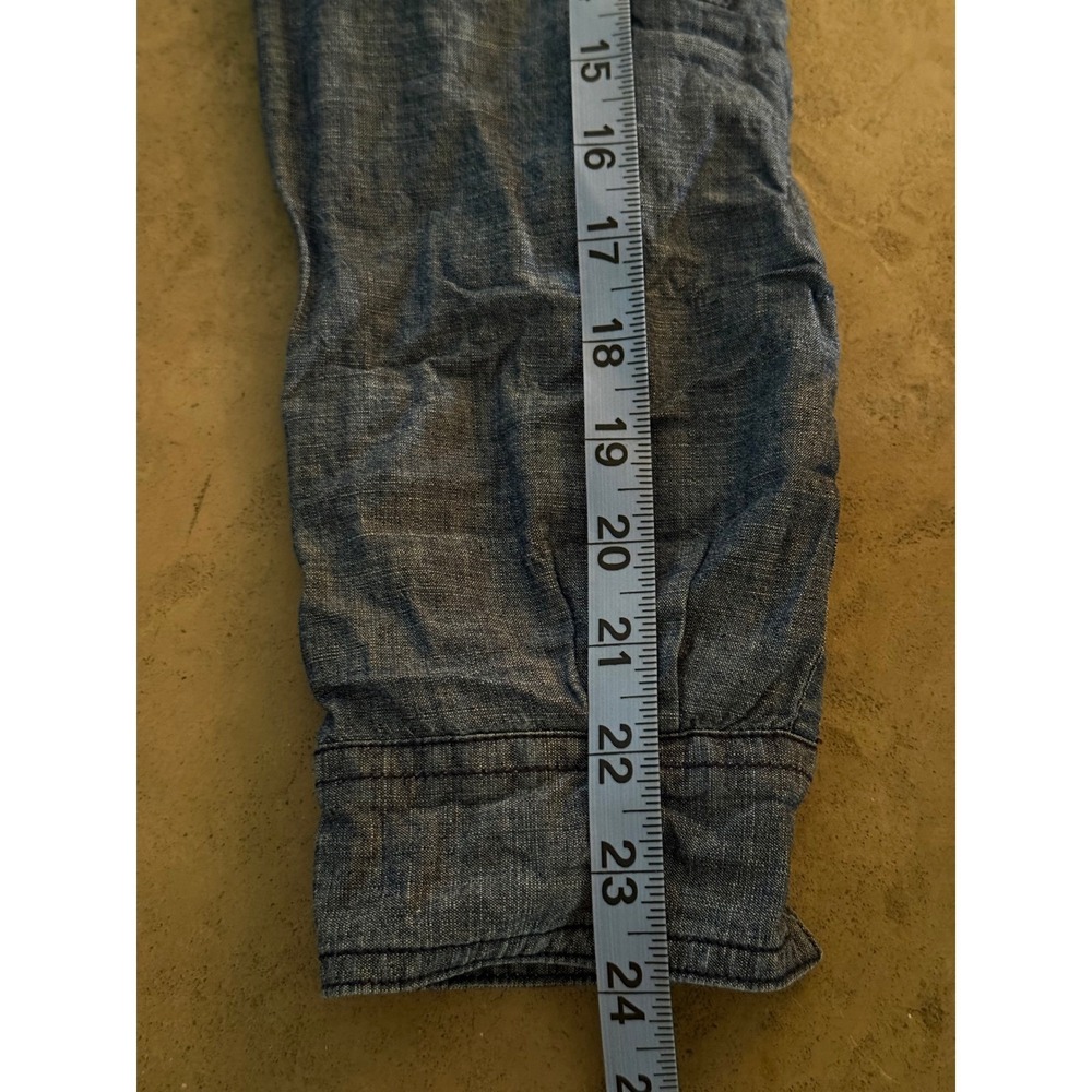 Duluth Trading Co L Womens Rootstock Chambray Utility Shirt Dress Organic Cotton - Picture 13 of 13